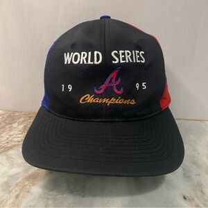 Vintage 1995 Atlanta Braves World Series Color Block Snapback Hat – EUC